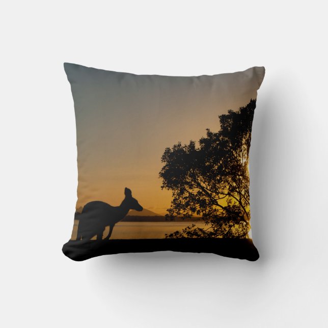 Coussin Coucher de soleil de Kangaroo (Recto)