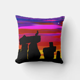 Coussin Coucher de soleil du désert de l'oreiller avec Coy