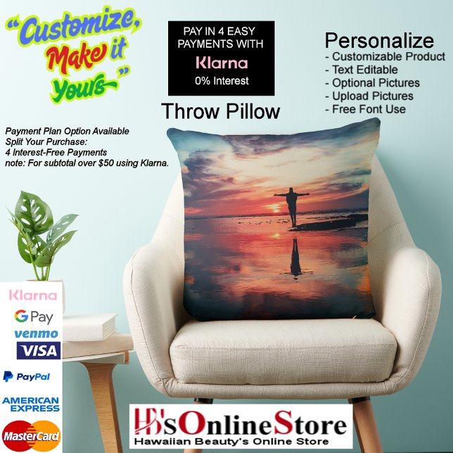 Coussin Coucher de soleil Plage Polyester Jeu d'oreiller 3 (Sunset Beach Square Polyester Large Pillow 34.)
