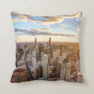 Coussin Coucher de soleil sur Chicago