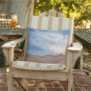 Coussin Coucher de soleil sur dunes de sable sur photo gra