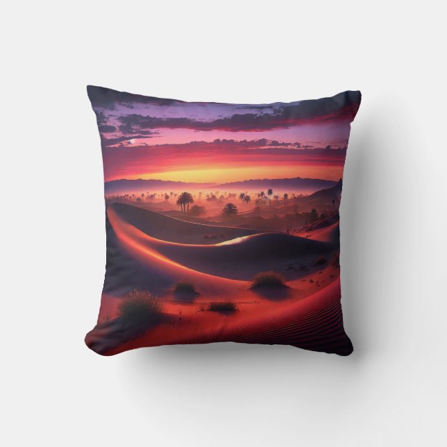 Coussin coucher de soleil sur le désert (Recto)