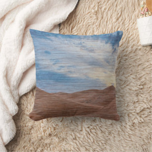 Coussin Coucher de soleil sur les dunes de sable sur photo