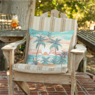 Coussin Coucher de soleil sur une plage tropicale
