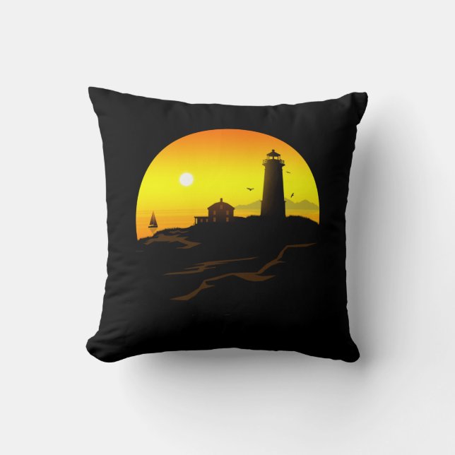 Coussin Coucher du soleil du phare (Recto)