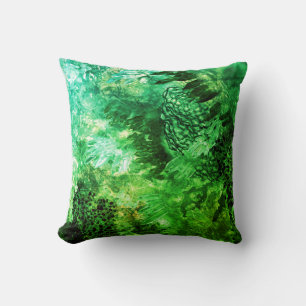 Coussin Couches de cristaux verts