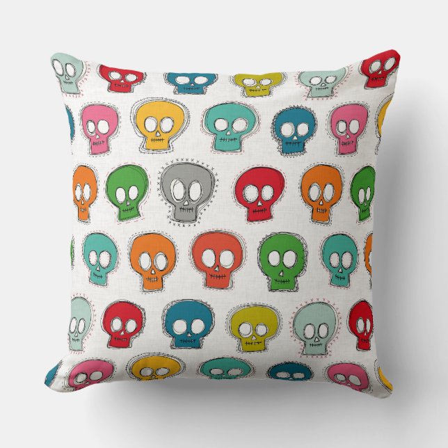 Coussin coudre crâne blanc (Recto)