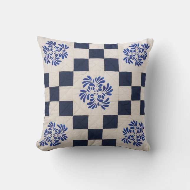 Coussin Couette bleue et blanche (Recto)
