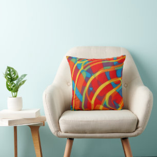 Coussin Couleur Abstraite brillante et audacieuse
