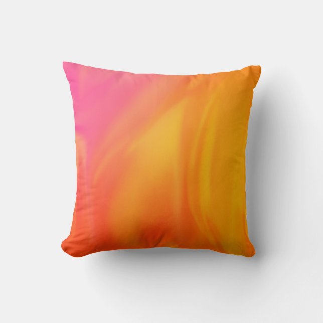 Coussin Couleur Abstraite douce rose pâle orange (Recto)