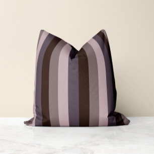Coussin Couleur Aubergine Rayures Intemporelles