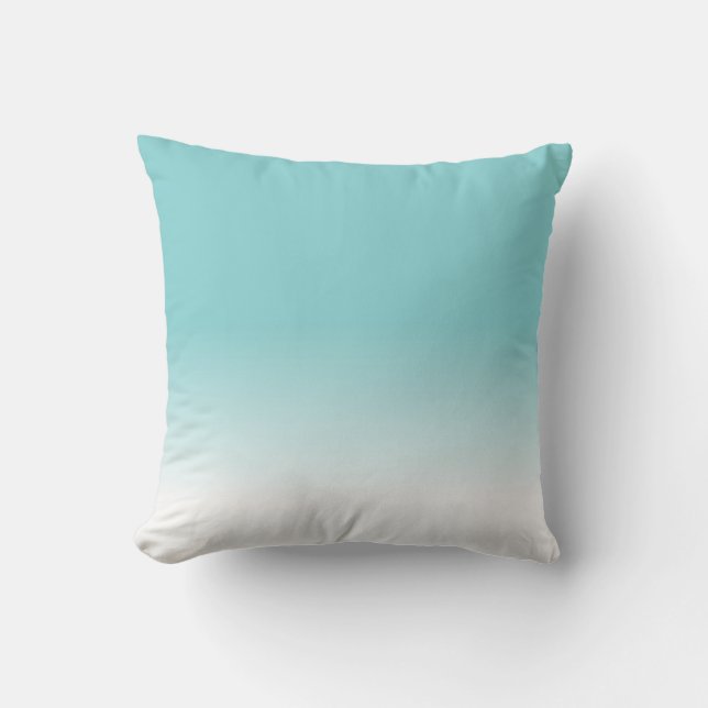 Coussin Couleur bleu Aqua de 2021 Ombre populaire (Recto)