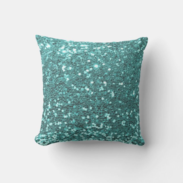 Coussin Couleur bleu Aqua de 2021 Parties scintillant popu (Recto)