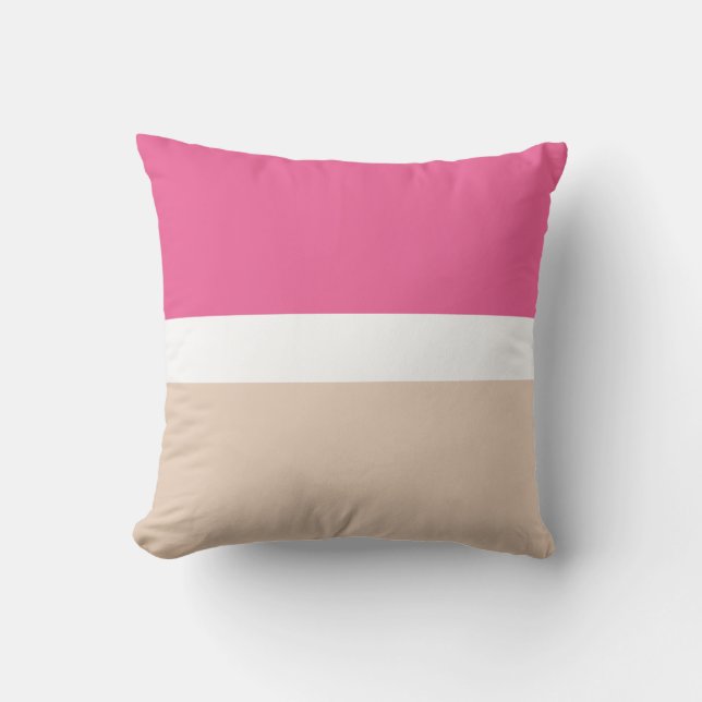 Coussin Couleur Bloc rose Beige (Recto)