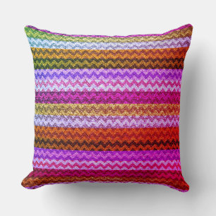Coussin Couleur Chevron Stripes cuir look #49