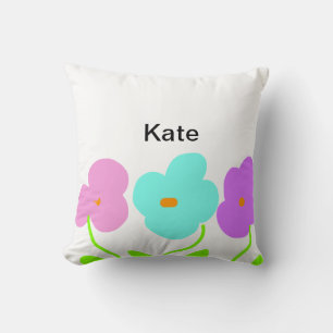 Coussin Couleur d'aquarelle bleu rose pourpre ajouter le n