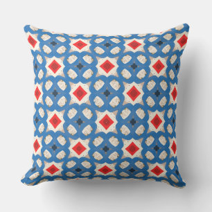 Coussin Couleur de Denim de forme de quatre pétales