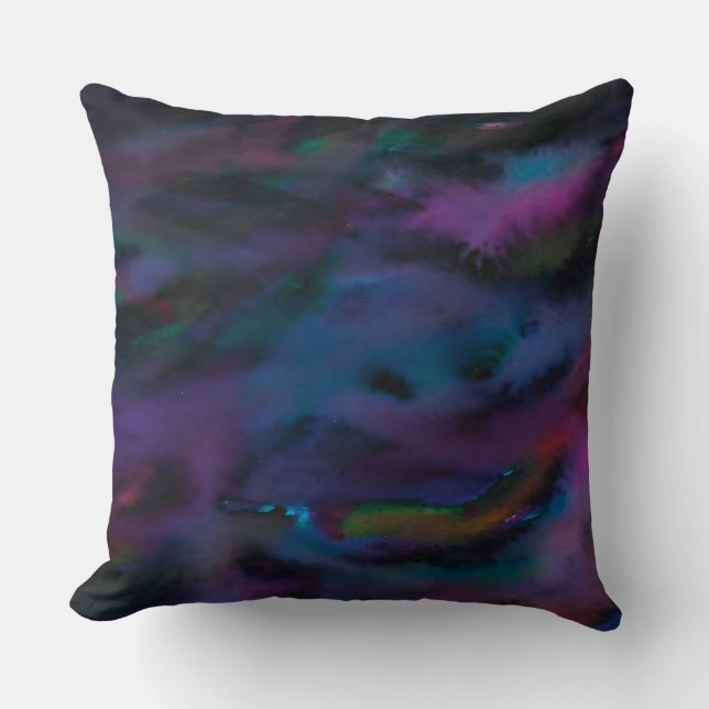 Coussin Couleur d'eau abstraite fumé (Recto)