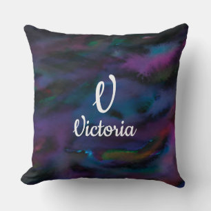 Coussin Couleur d'eau abstraite fumée personnalisée