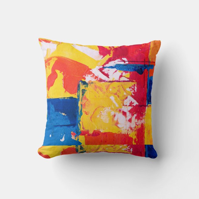Coussin Couleur d'eau Abstraite Vibrant (Recto)