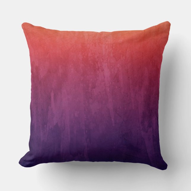 Coussin Couleur d'eau pourpre et orange Expolsion (Recto)