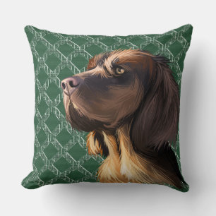 COUSSIN COULEUR D'EAU VISAGE DE CHIEN ESPAGNOL BROWN PICAR