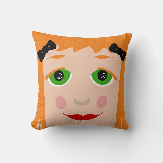 Coussin Couleur des cheveux personnalisées Gros yeux Carto (Recto)