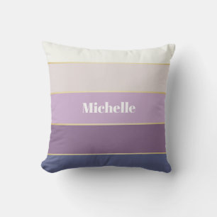 Coussin Couleur d'été personnalisée en or violet Bandes