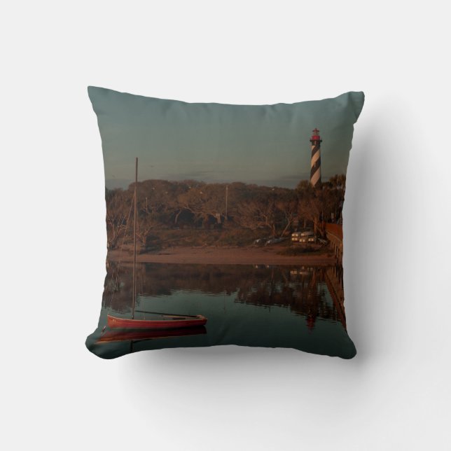 Coussin Couleur et monochrome de plage de phare de St (Recto)