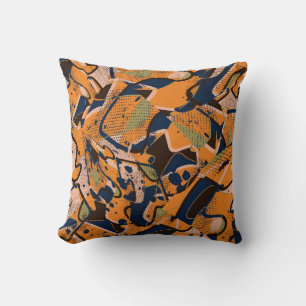 Coussin Couleur géométrique vintage fond transparent.