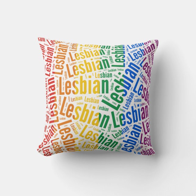 COUSSIN COULEUR LESBIENNE DE MOTIF DE MOT (Recto)