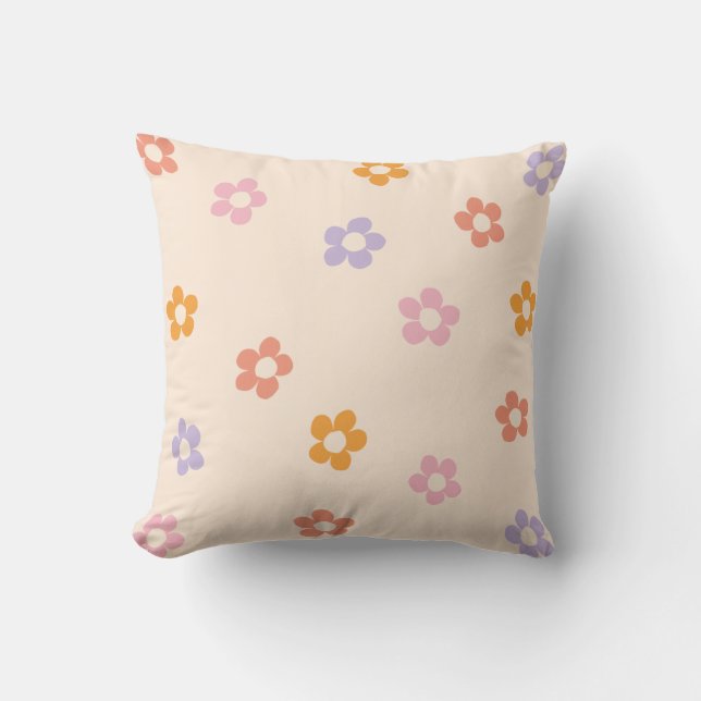Coussin Couleur Motif mignonne de marguerite moderne (Recto)