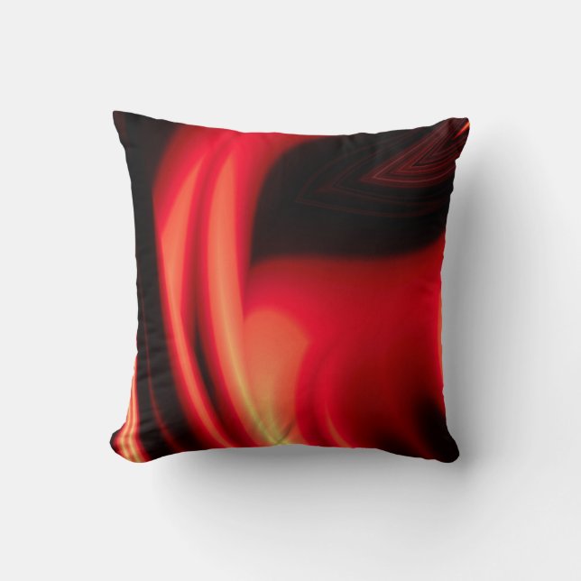 Coussin Couleur noire rouge foncé moderne Abstraite (Recto)