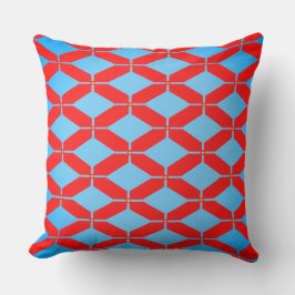 Coussin Couleur orange rouge en formes polygonales