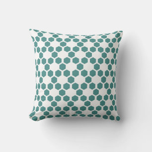 Coussin Couleur personnalisée, Motif Hexagon Turquoise et 