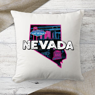 Coussin Couleur Rétro de l'État d'origine Nevada