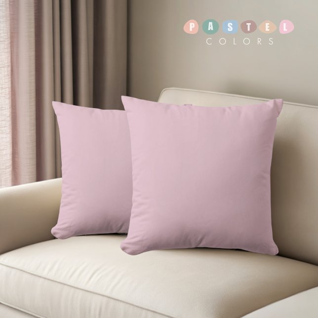 Coussin Couleur rose orchidée douce et souple (Solid Soft Light Pastel Orchid Pink Color Throw Pillow)