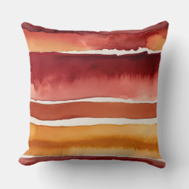 Coussin couleur rouge et jaune abstrait