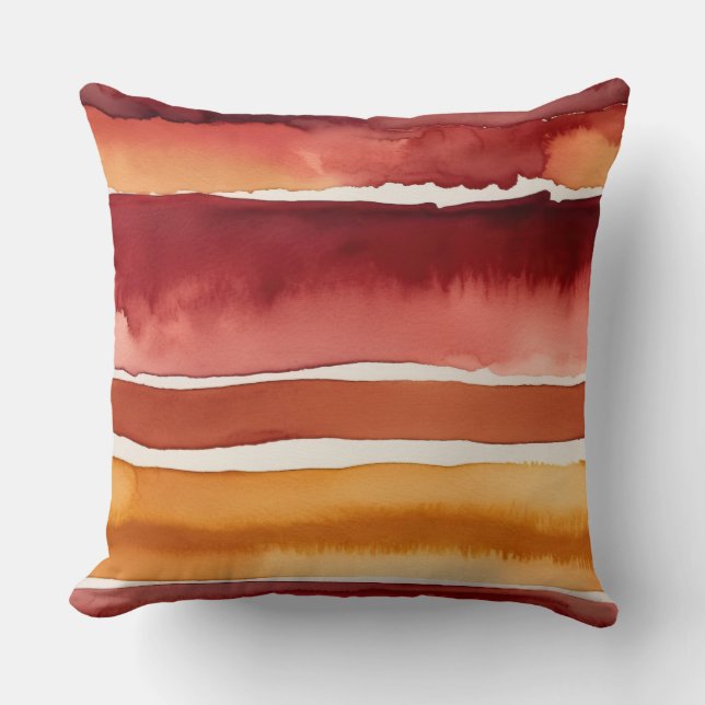 Coussin couleur rouge et jaune abstrait (Recto)