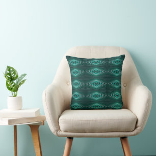 Coussin Couleurs Aquatiques En Bandes De Peinture Aquarell