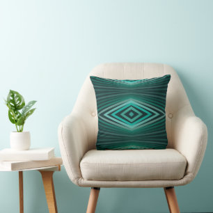 Coussin Couleurs Aquatiques En Bandes De Peinture Aquarell
