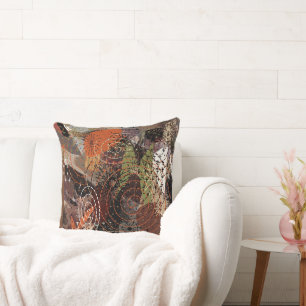 Coussin Couleurs automnales Abstraites de la Terre
