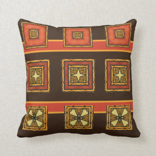Coussin Couleurs automnales inspirées par l'ethnie Brown r