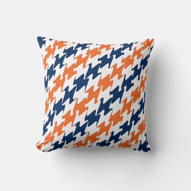 Coussin Couleurs bleues du football de Denver et blanches (Recto)
