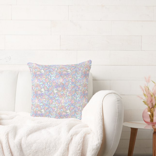 Coussin Couleurs botaniques/pastel/Abstraites/florales (Canapé)