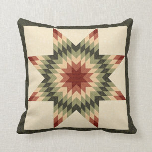 Coussin Couleurs d'automne, motif de courtepointe Lone Sta