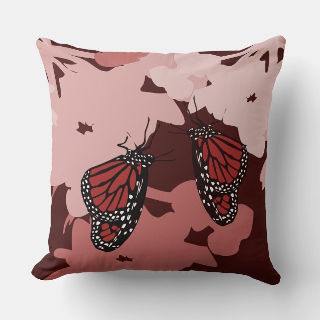 Coussin Couleurs De Paire De Papillon Rouge - Jeter L'Orei (Recto)