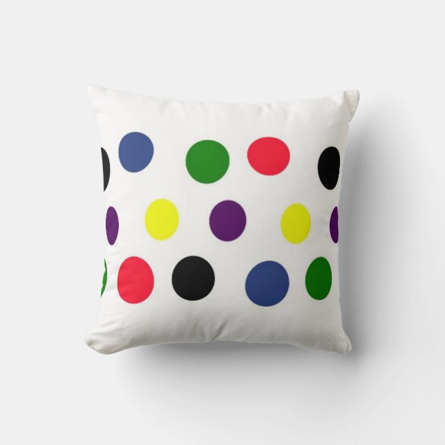Coussin Couleurs de point de polka d'amusement (Recto)