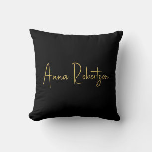 Coussin Couleurs d'or Noir Calligraphie professionnelle te