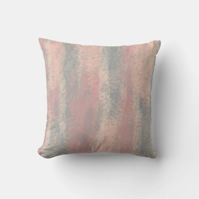 Coussin Couleurs douces Abstraites gris beige rose (Recto)